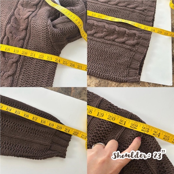 VTG 90s St. John’s Bay Dark Brown Cable Knit Sweater Oversized Grandpa Core XL. - Picture 7 of 8